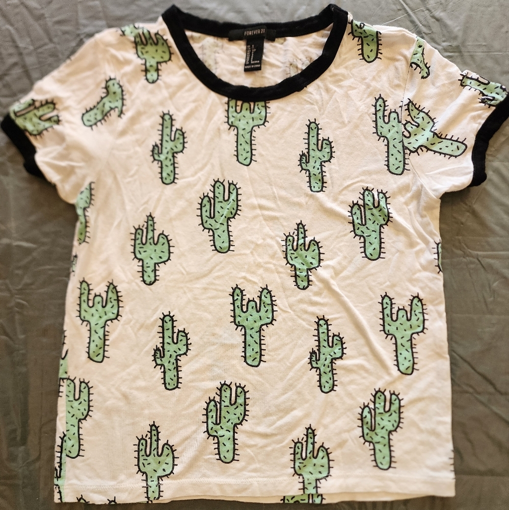 Forever 21 cactus shirt size small